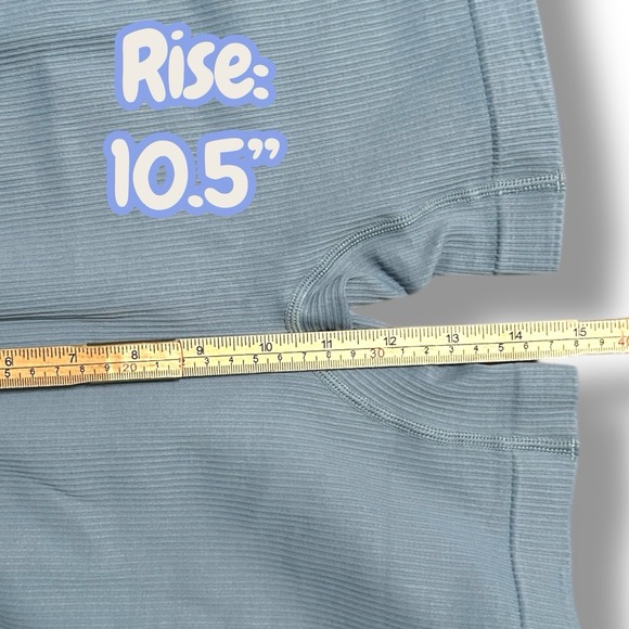 OQQ Blue Ribbed Seamless Sports Bra & Biker Shorts Set Women's L Stretch - Picture 6 of 9